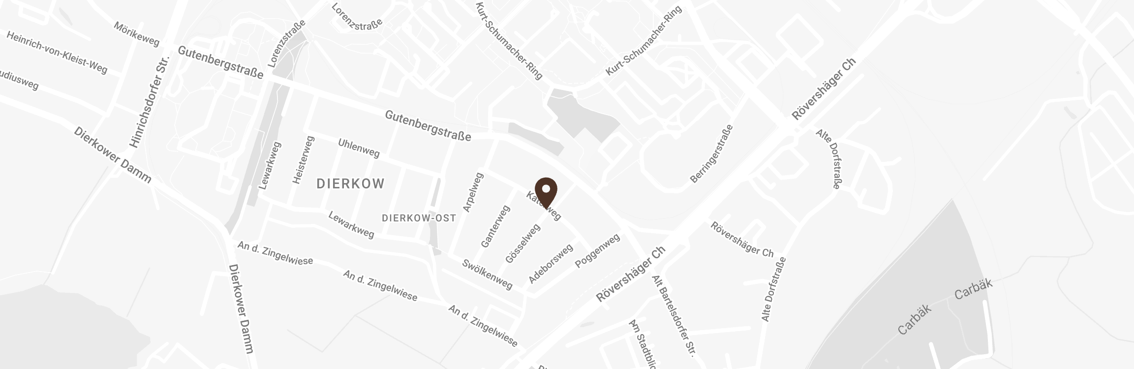 Karte mit der Lage der Bäckerei Lehmann am Gösselweg 14 in Rostock-Dierkow